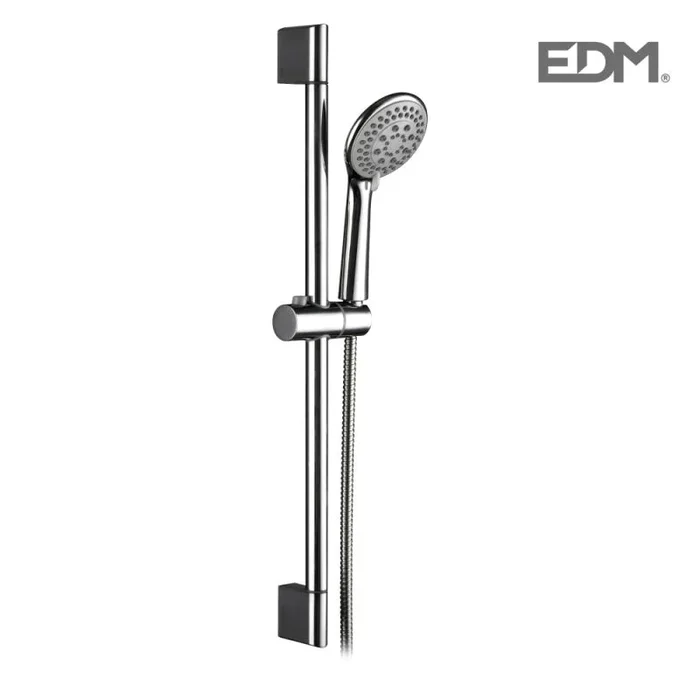 EDM 01147 Barra Baño con Flexo y Mando de Ducha, Plateado, 680 x 61.6 x 245 Mm