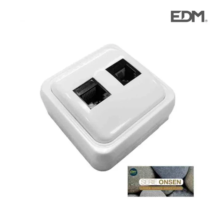 EDM 43164 Base Teléfono y Adsl Superficie Serie Onsen, Varios Colores