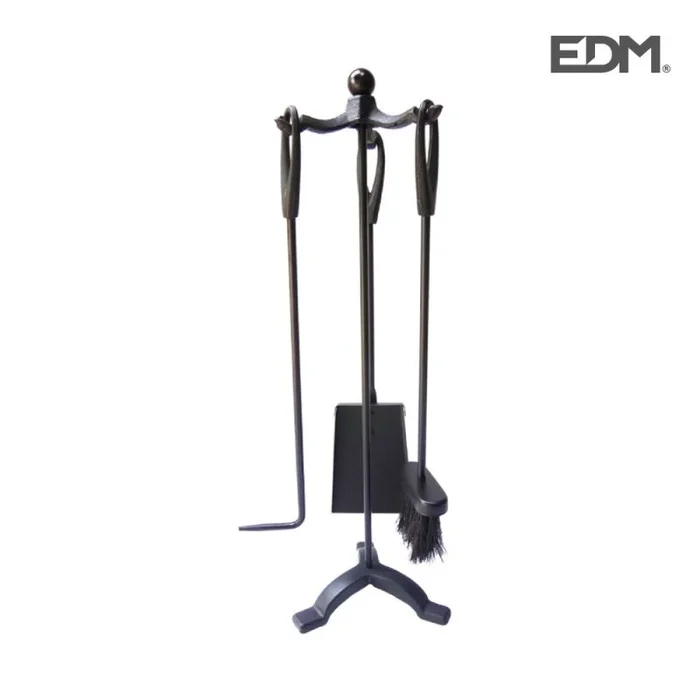 EDM 85752 Kit de Chimenea, 3 Unidades, Negro, 75 x 24.5 x 17 Cm