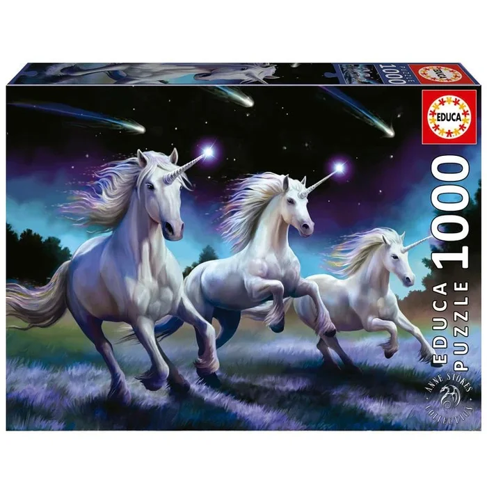 Educa – Unicornios, Anne Stokes | Puzzle de 1000 Piezas para Adultos. Medidas: 68 x 48 cm. Incluye Cola Fix Puzzle. A Partir de 14 años (19919)