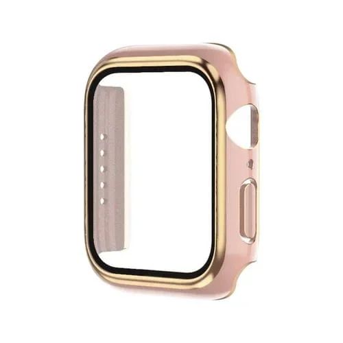Electroplator caja Reloj película dos colores para Apple Watch Series 6/5/4/SE 40mm (Rosa+Oro Rosa)