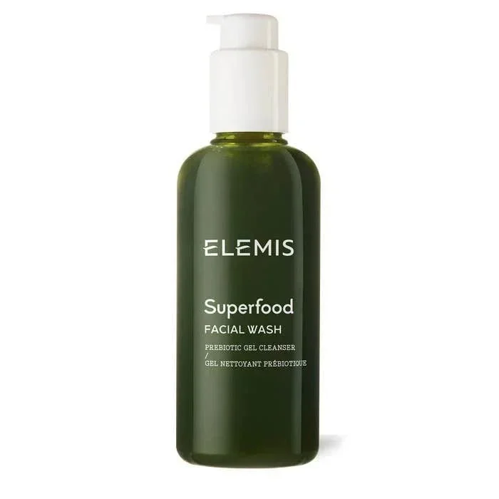 ELEMIS Superfood Face Wash 200 ml, limpiador diario en gel a espuma ligero y rico en nutrientes – equilibra e hidrata la piel sensible.