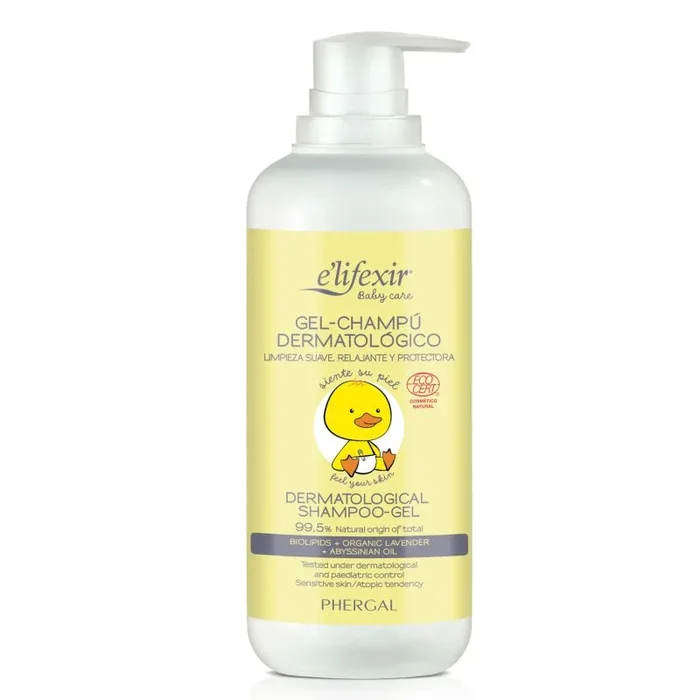 Elifexir Baby Care – Gel Champú Dermatológico, Limpieza Suave y Delicada, Reduce Rojeces e Hidrata, 99% Ingredientes Naturales, Hipoalergénico, Apto para Piel Sensible – 500ml