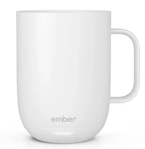 Ember Taza Inteligente 2 con Control de Temperatura: 414 ml, con calefacción, Pantalla LED Inteligente, Control por aplicación, batería Recargable de 80 Minutos de autonomía y diseño Mejorado, Blanca