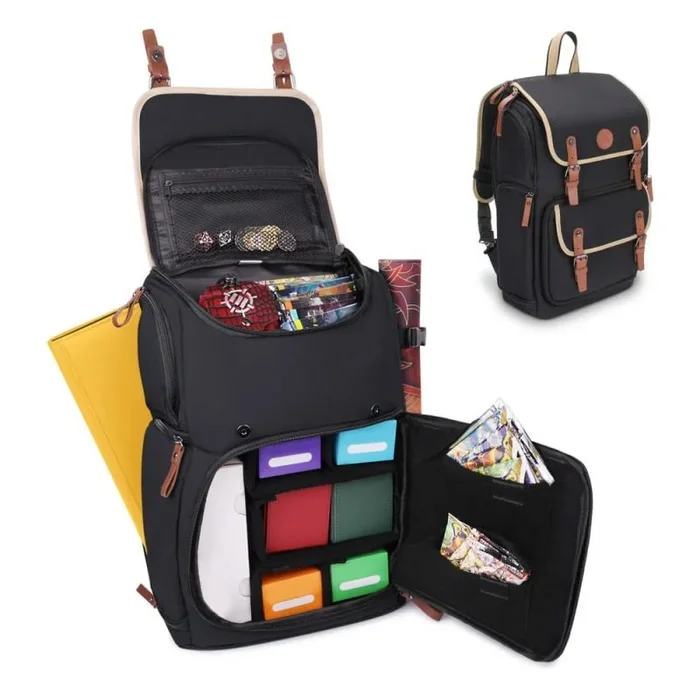 ENHANCE Designer Edition – Mochila para cartas coleccionables MTG con espacio para carpeta de tarjetas, almacenamiento de caja de mazo TCG, soporte para tapete de juego, compatible con Magic the
