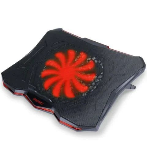 ENHANCE Soporte De Refrigeración Portátil con Ventilador Led Cooler, 7 Posiciones de Altura Ajustables y Puerto USB Dual – 1 Ventiladores Ultra Silenciosos De Alto Rendimiento 800 RPM – Rojo