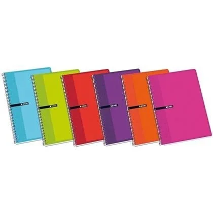 Enri cuaderno espiral 80 hojas 4×4 con margen tapas duras 4º colores -5u-