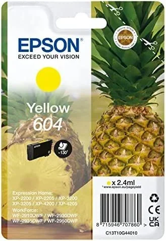 Epson 604 cartucho de tinta 1 pieza(s) Original Rendimiento estándar Amarillo