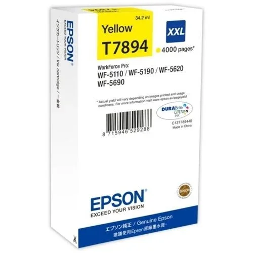 Epson C13T789440 – Tóner para impresoras láser, 4000 páginas, Color Amarillo