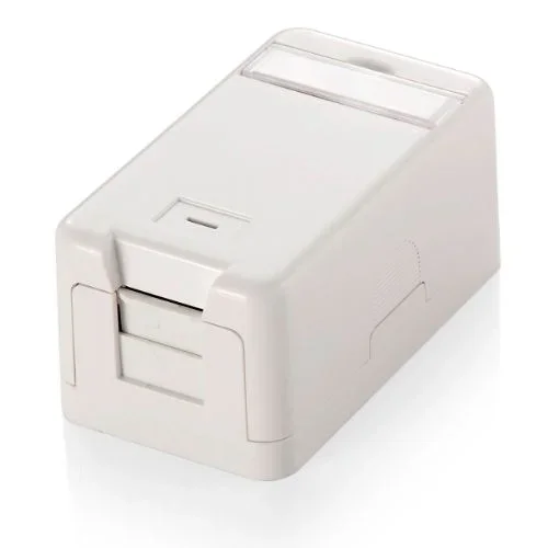 Equip 1 Caja de Montaje Keystone Jack con Tapa, Color Blanco.