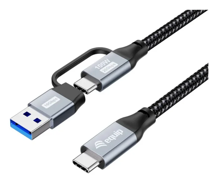 Equip 128431 cable USB USB 3.2 Gen 2×2 1 m USB A/USB C USB C Negro