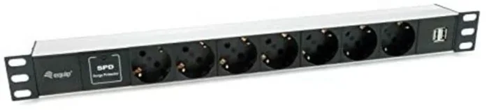 Equip 333315 unidad de distribución de energía (PDU) 7 salidas AC 1U Negro, Plata