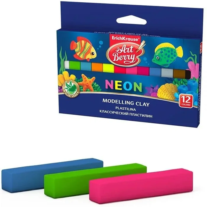 Erk 46158 set 6 plastilina 18gr con aloe vera+ accesorios