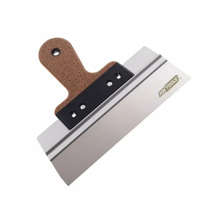 Espátula de acero inoxidable Awtools 550mm/60mm, con mango de corcho, ideal para trabajos de fachada, herramienta profesional para acabados exteriores