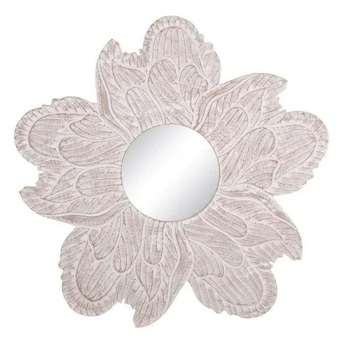 Espejo de pared 80 x 1,75 x 80 cm blanco dmf