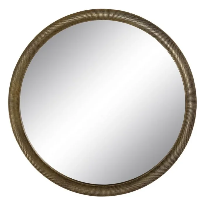 Espejo de pared 88,2 x 2,5 x 88,2 cm redondo dorado aluminio