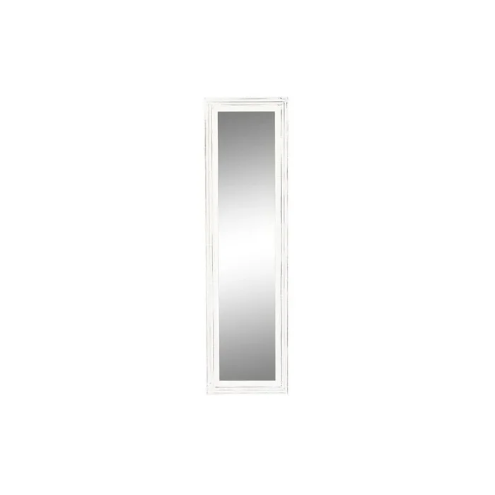 Espejo de pared dkd home decor blanco madera cristal madera mdf decapé scandi 160 x 2,5 x 45 cm