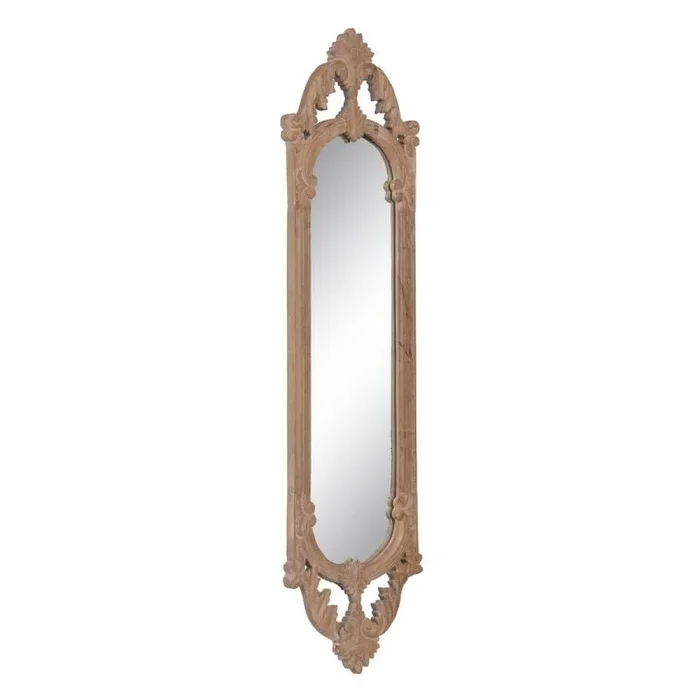 Espejo de pared marrón cristal madera de mango 27 x 2 x 107 cm vintage