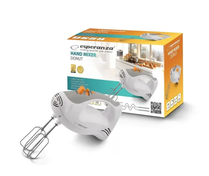 Esperanza EKM009 batidora Batidora de mano 250 W Gris, Blanco