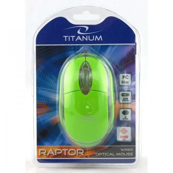 Esperanza Titanum ratón mano derecha USB tipo A Óptico 1000 DPI