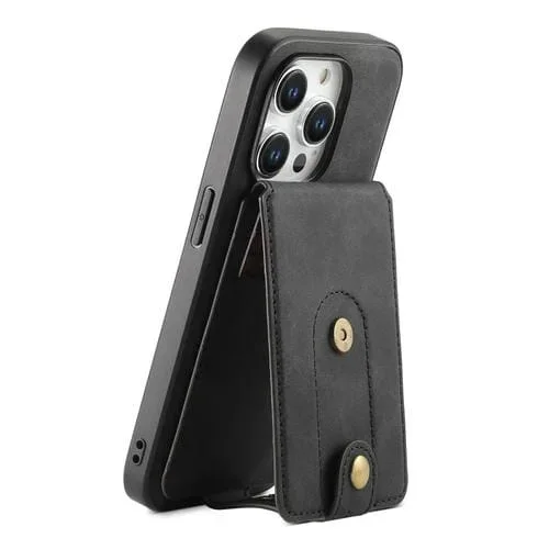 Estuche de Cuero Denior D14 Nk para iPhone 13 Pro con Tarjetero Magnético Magsafe (Negro)