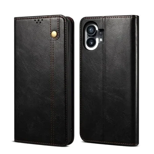 Estuche de Cuero para Note 1 con Tapa Horizontal y Textura Caballo Loco (Negro)