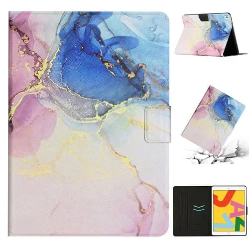 Estuche de Tableta Cuero Inteligente iPad Pro 10.5 2019 y 10.2 (Rosa Azul)