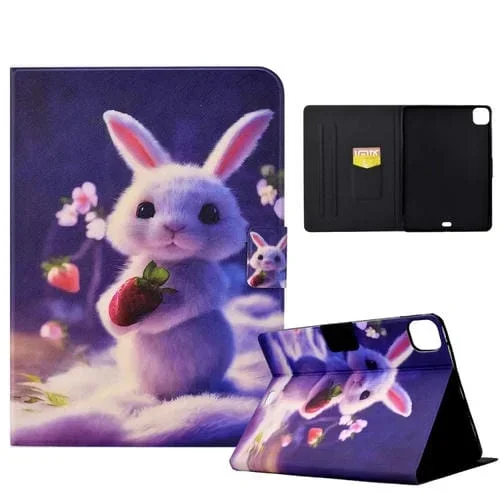 Estuche de Tableta TPU para iPad Pro 11 2020/2018 y Air4 10.9 2020 Cuero Inteligente (Conejito de Fresa)