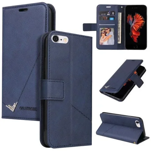 Estuche de teléfono Gq Utrobe en cuero ángulo recto para iPhone 6 Plus / 6S Plus (Azul)
