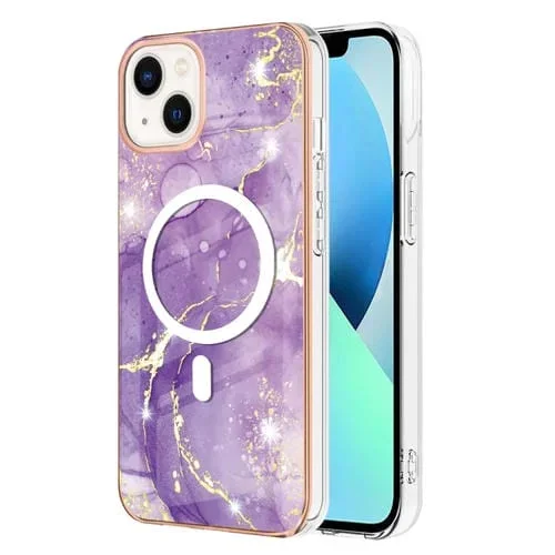 Estuche de teléfono iPhone 14 Plus Imd Magsafe TPU doble cara (Púrpura)
