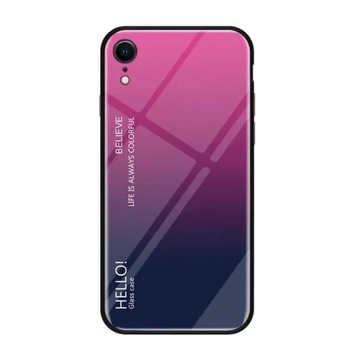 Estuche de Vidrio para iPhone Xr Color Degradado (Magenta)