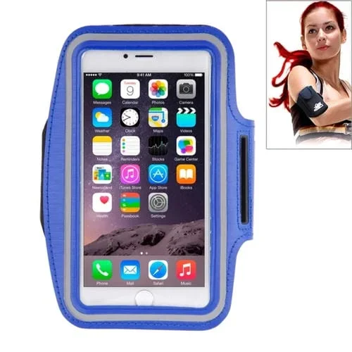 Estuche Deportivo para Brazalete para iPhone 6 Plus con Orificio Auriculares y Bolsillo para Llaves (Azul Oscuro)
