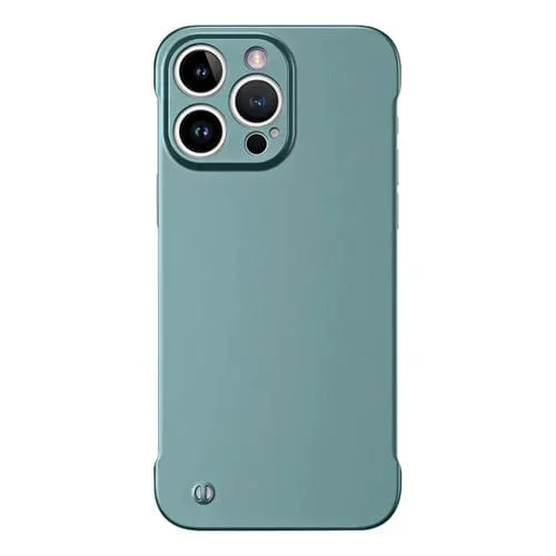 Estuche híbrido para iPhone 15 Pro Max con pintura metálica sin marco (Verde)