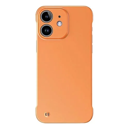 Estuche híbrido para teléfono iPhone 12 con pintura metálica sin marco (Naranja)