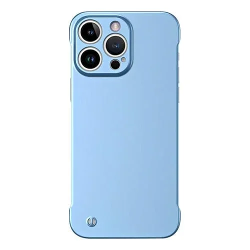 Estuche híbrido para teléfono iPhone 12 Pro Max con pintura metálica sin marco (Azul Sierra)