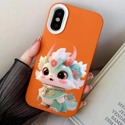 Estuche híbrido para teléfono Loong Baby iPhone X / Xs TPU (Naranja)