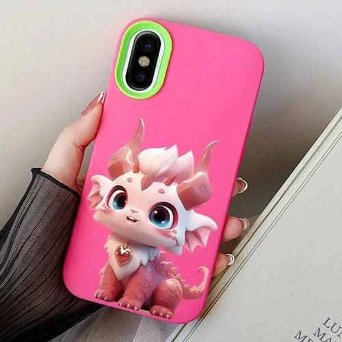 Estuche híbrido para teléfono Loong Baby iPhone X Xs TPU (Rojo Rosa)