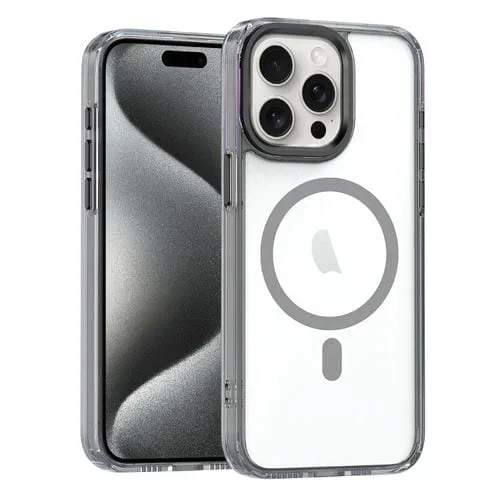 Estuche Magnético para iPhone 15 Pro Magsafe Transparente (Negro)