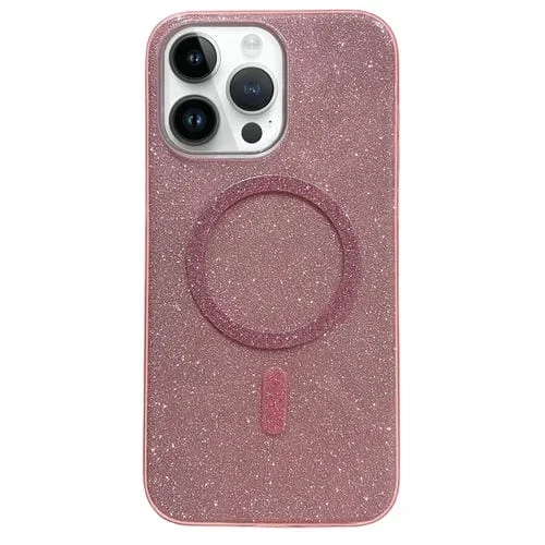 Estuche Magnético para Teléfono iPhone 12 Pro Glitter Magsafe de TPU (Rosa)