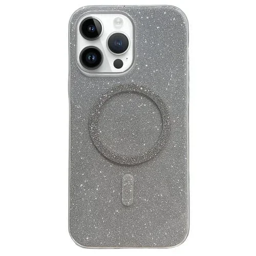 Estuche Magnético para Teléfono iPhone 12 Pro Glitter Magsafe TPU (Plateado)