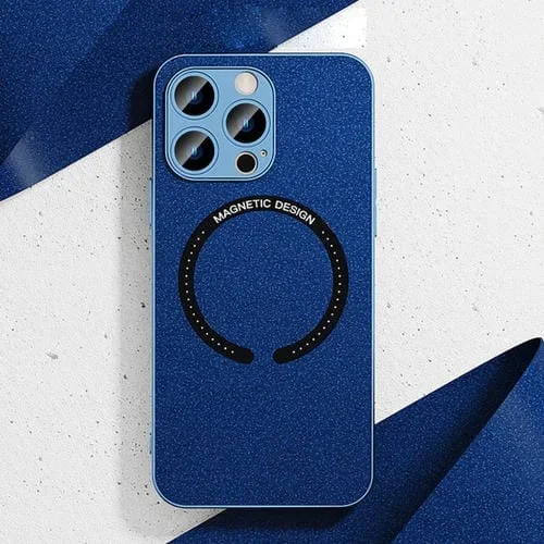 Estuche Magsafe para iPhone 11 Pro de Cuero Electrochapado (Azul Marino)