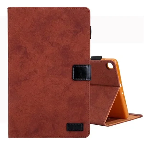 Estuche para Galaxy Tab A 10.1 (2019) Cuero Soporte Ranura Tarjeta Marco Fotos (Marrón)