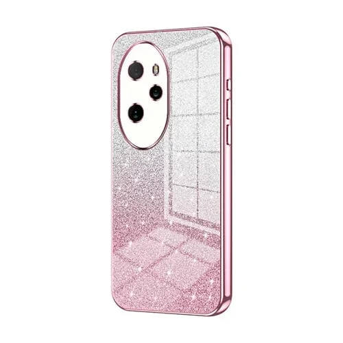 Estuche para Honor 100 Pro Galvanizado con Polvo de Brillo Degradado (Rosa)