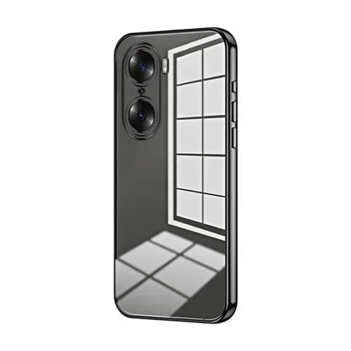 Estuche para Honor 60 con Orificio Fino y Revestimiento Transparente (Negro)