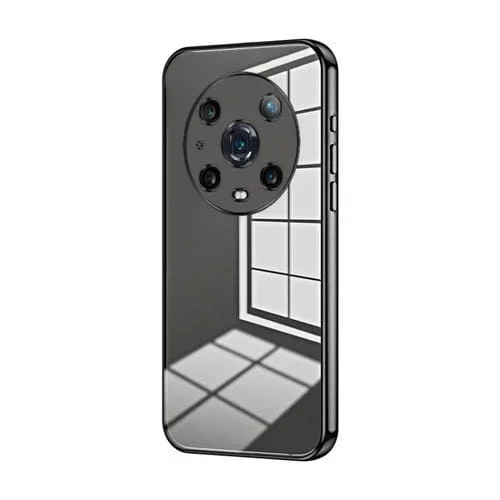 Estuche para Honor Magic4 Pro con Orificio Fino y Revestimiento Transparente (Negro)