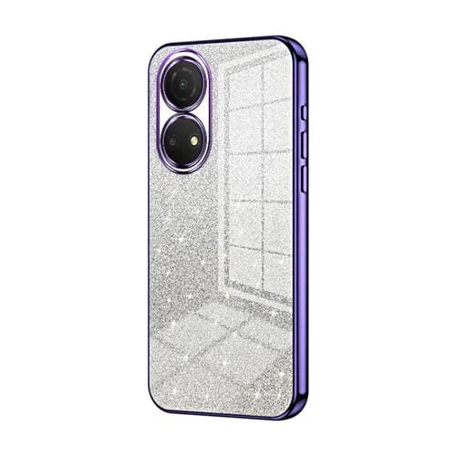 Estuche para Honor Play 30 Plus galvanizado con polvo de brillo degradado (Púrpura)