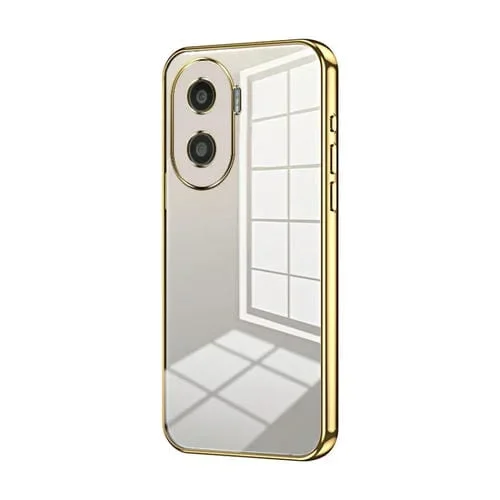 Estuche para Honor X40I y Play 7T Pro con Orificio Fino y Revestimiento Transparente (Dorado)
