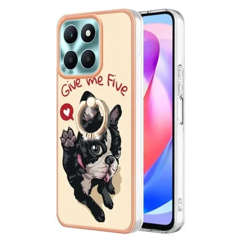 Estuche para Honor X6A IMD Doble Cara con Galvanoplastia y Soporte para Anillo (Lucky Dog)