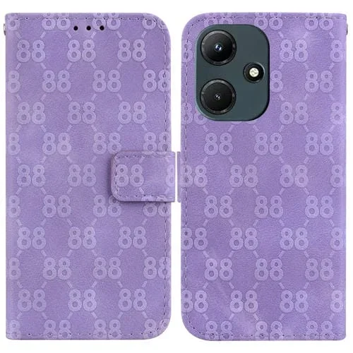 Estuche para Infinix Hot 30I X669C de Cuero En Relieve con Doble Forma de 8 (Púrpura)