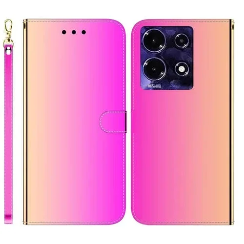 Estuche para Infinix Note 30I de Cuero con Superficie de Espejo Imitado (Color Degradado)